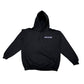 black hoodie with "life's a trip" printed in white on front 