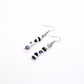 howlite and sodalite gemstone earrings on white background 