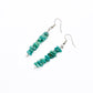 close up of Amazonite gemstone earrings with silver earring hooks on white background