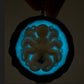 blue glow in the dark pinecone pendant 